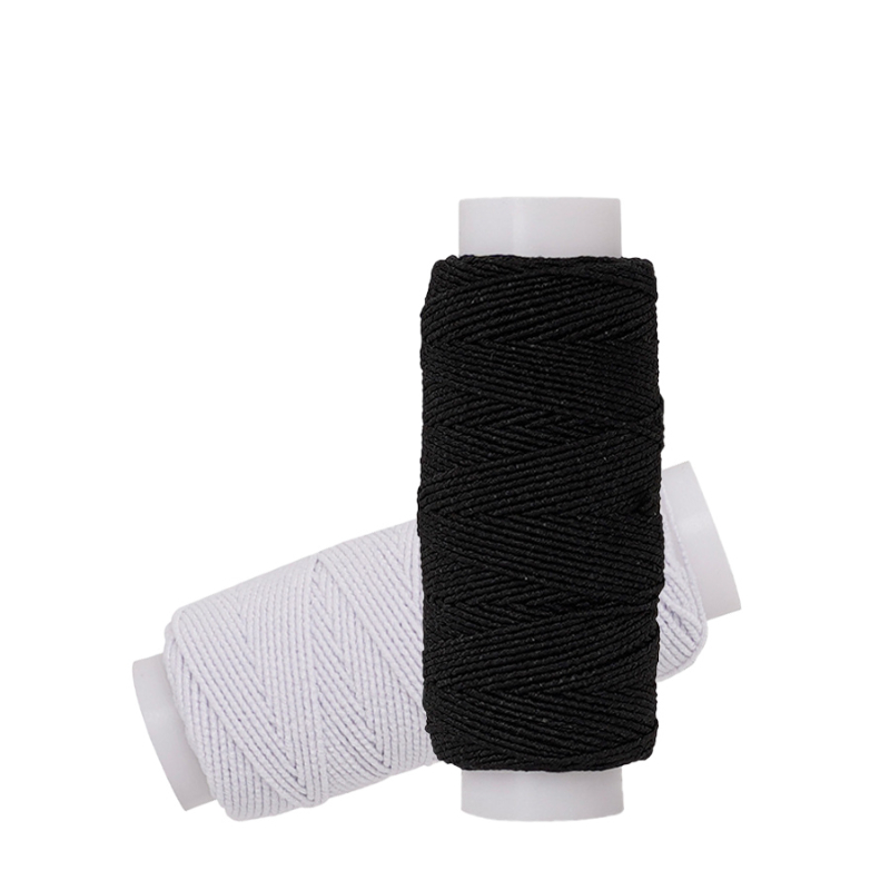 Waxed Thread Linen - 20 м, черно-белая эластичная нить, эластичная