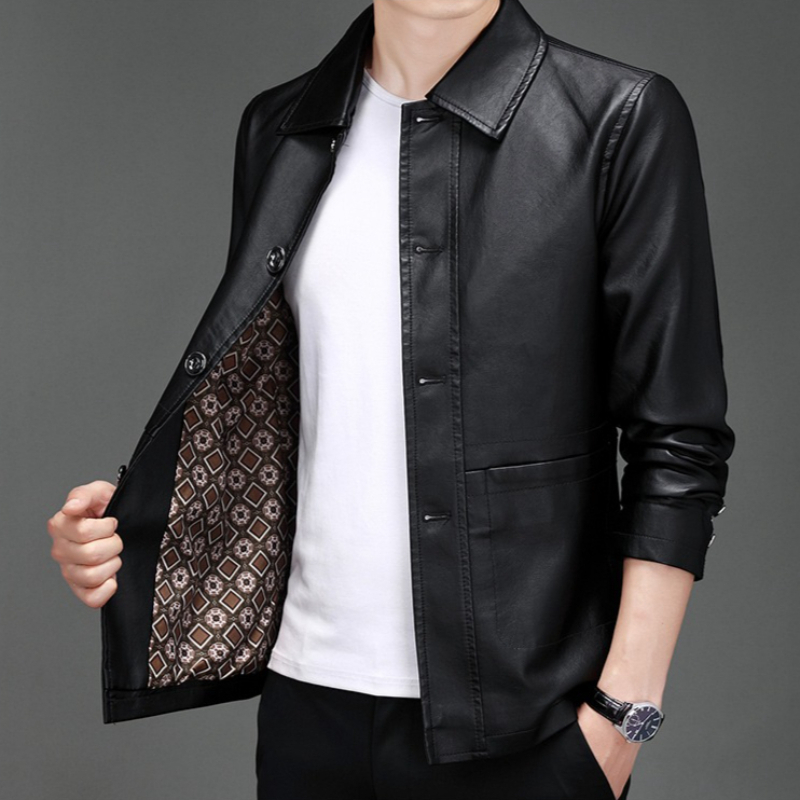 Leather Work Jacket Mens - Новая осенняя мужская куртка из искусственной