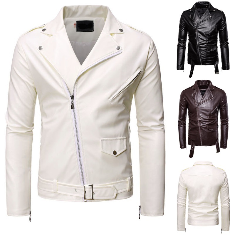 Leather Work Jacket Mens - Мужские куртки из искусственной кожи, мотоциклетные