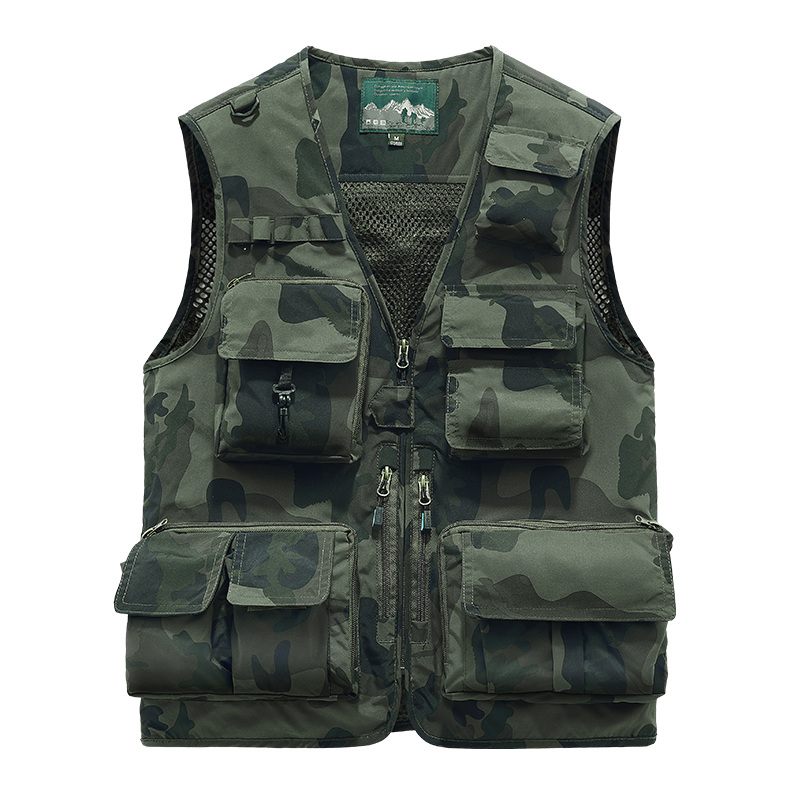 Leather Work Vest For Men - Жилет с вышивкой, одежда для рыбалки,