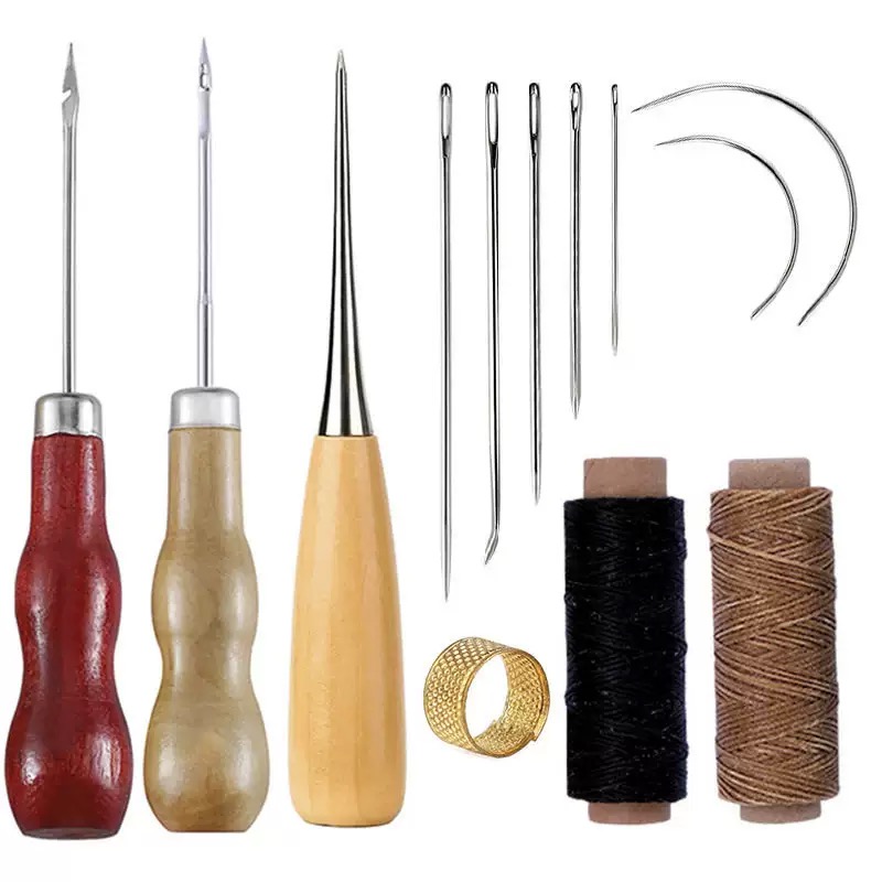 Leatherwork Thread - 13-częściowy кожаный набор для шитья, сумка