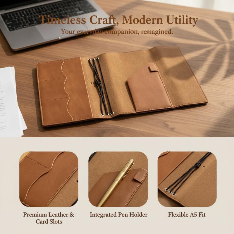 Leather Work Notebook - Многоразовый органайзер-блокнот из кожи 