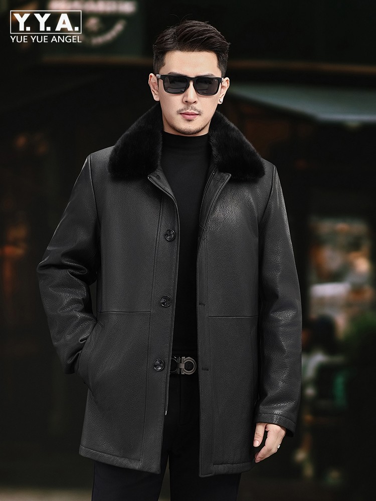 Роскошная мужская зимняя длинн – обзор и цена Leather Work Jacket Mens