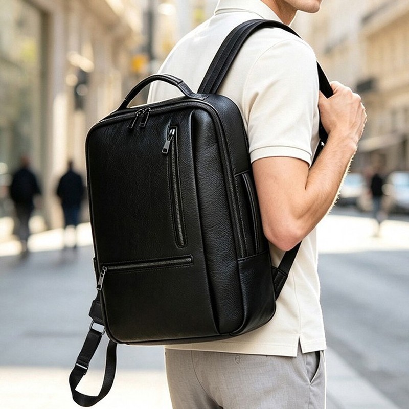Черный рюкзак для ноутбука из  – обзор и цена Leather Work Rucksack Mens