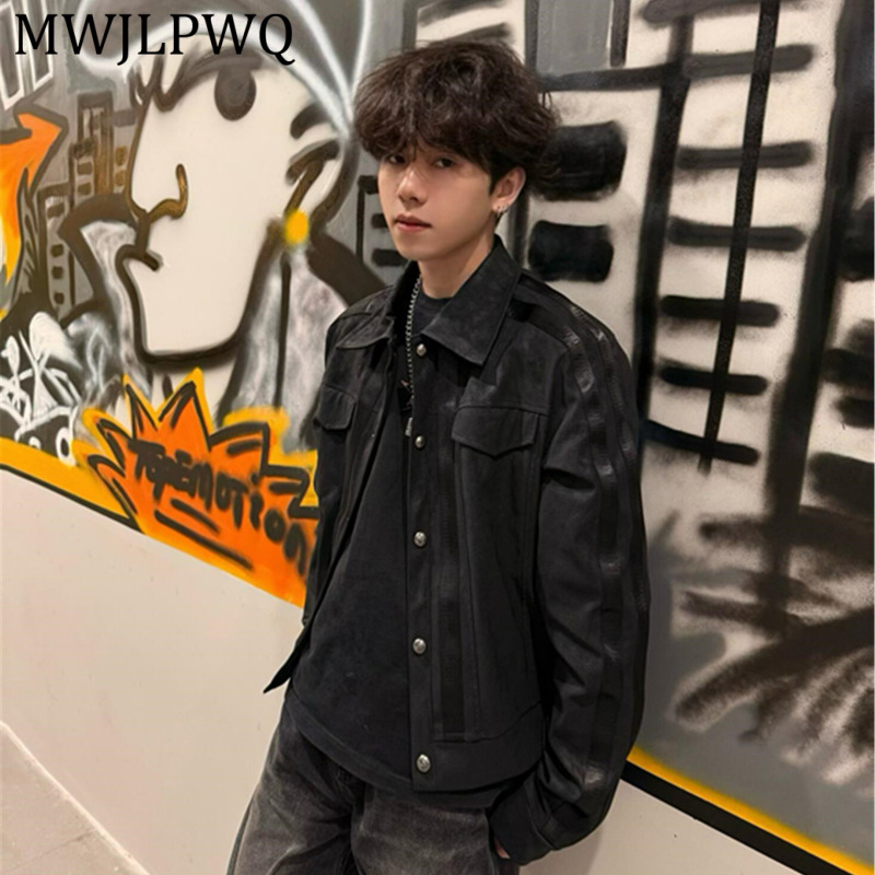 Ретро-куртка MWJLPWQ из черной – обзор и цена Leather Work Jacket Mens