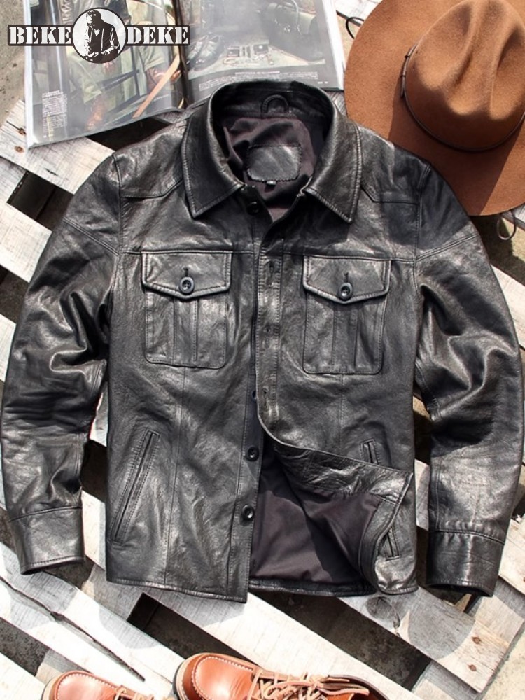 Мужская куртка из натуральной  – обзор и цена Leather Work Jacket Mens